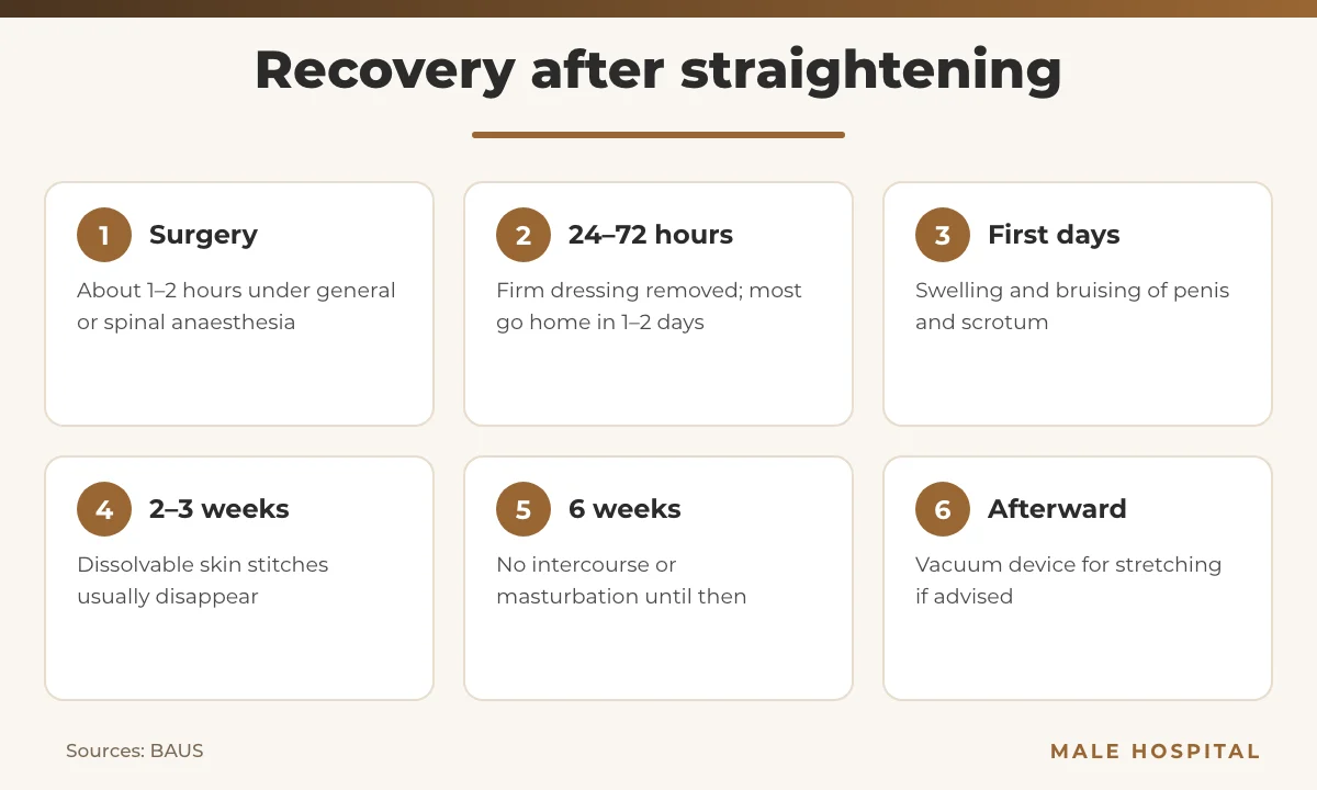Recovery timeline after penile curvature surgery
